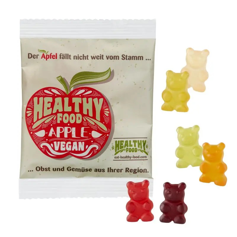 Vegane XXL-Bärchen - Bedruckbare kompostierbare Tütchen mit extra großem Genuss