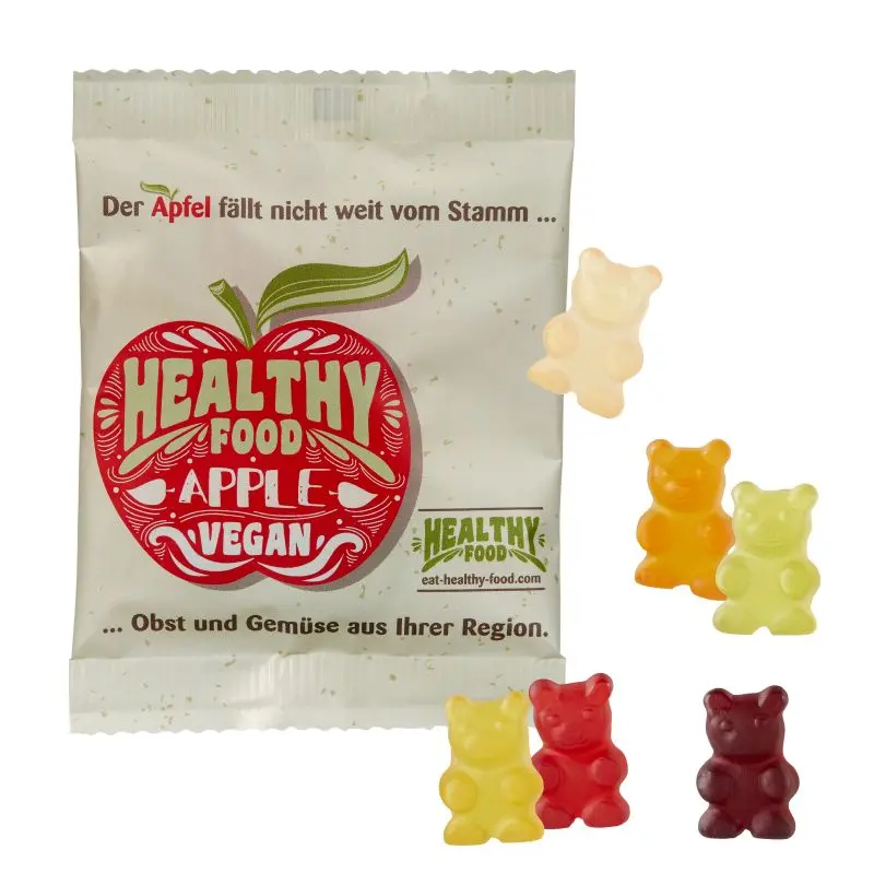 Vegane XXL-Bärchen: Großformatiger Snack im personalisierten Tütchen
