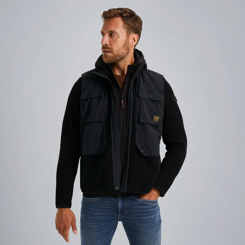 PME-Legend Bodywarmer fleece mix - 568_PBW2410478_999