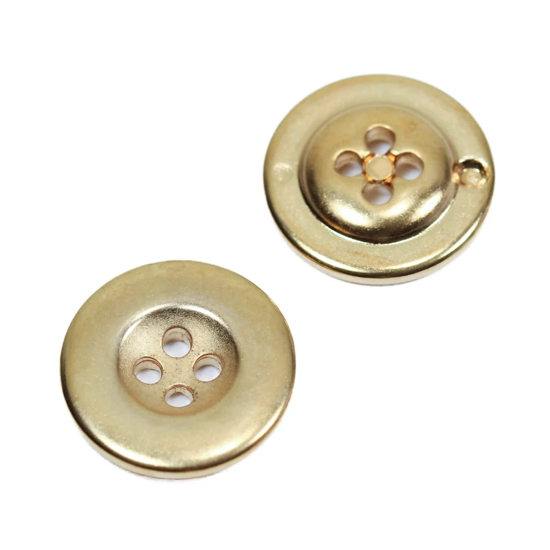 Knopf Metall-Optik Goldfarben mit Rand – Kunststoffknopf KGO-18