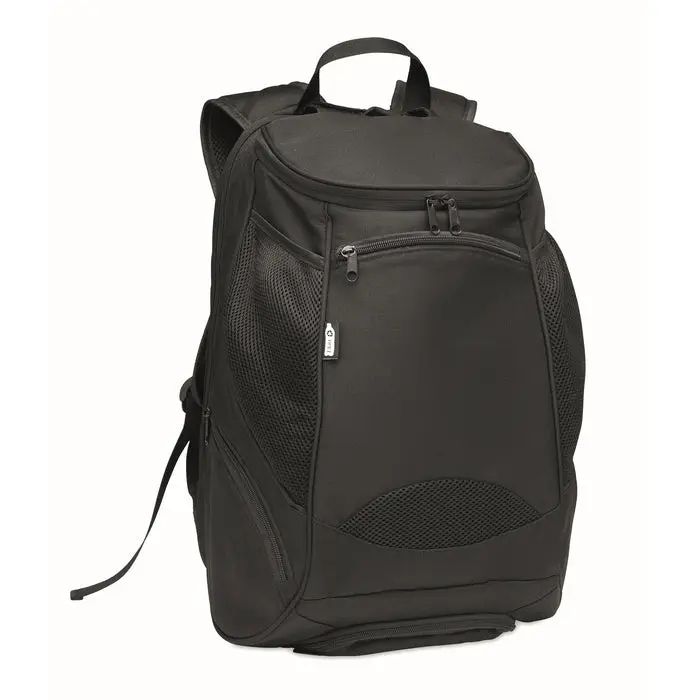 Schwarzer Sportrucksack 600D RPET OLYMPIC - Nachhaltiger und Robuster Trainingsbegleiter