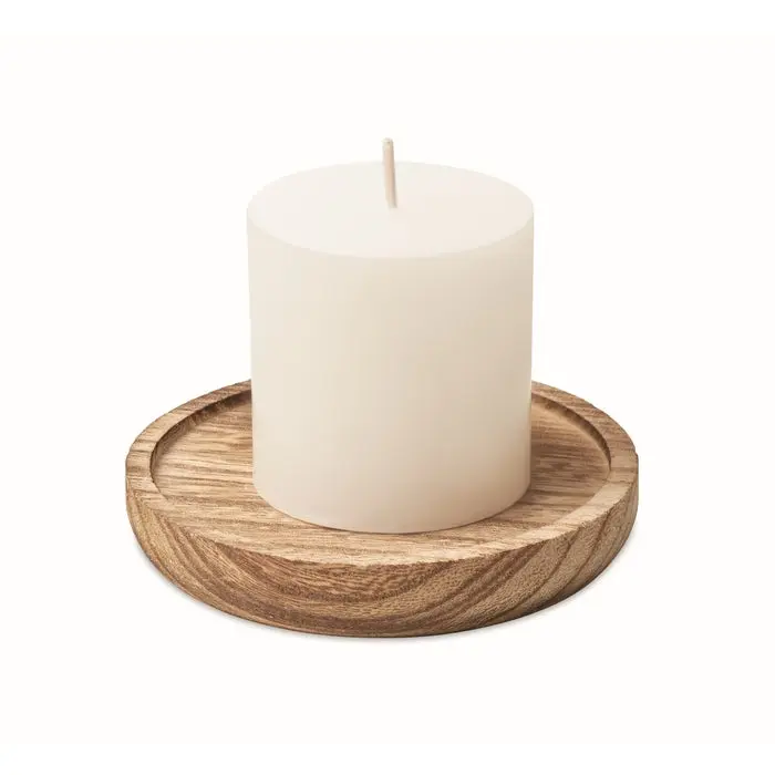 Duftkerze mit Holzhalter PENTAS: Natürliche Eleganz für eine Wohlfühl-Atmosphäre