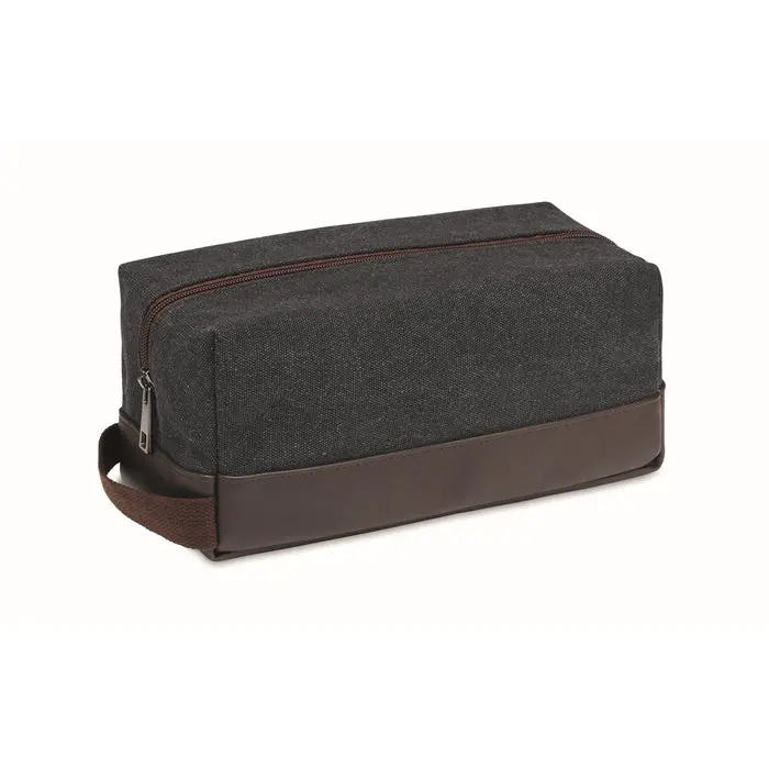 Robuste Schminktasche aus Canvas, 450 g/m², ZURICH COSMETIC, Farbe Schwarz