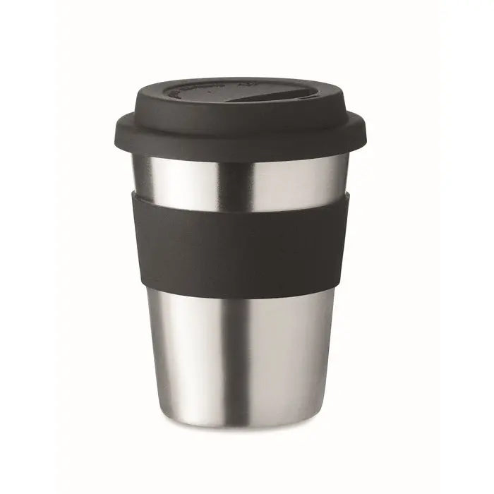 Stilvoller Edelstahl-Trinkbecher IRMUG - Klassisches Schwarz, 350 ml Fassungsvermögen