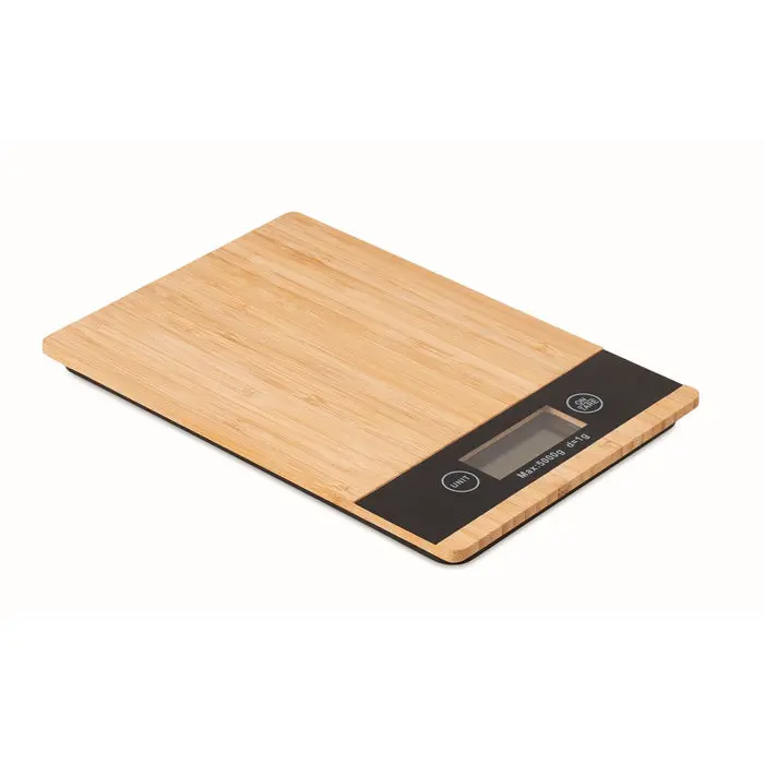 PRECISE Digitale Küchenwaage aus Bambus, Holz, Elegant & Präzise