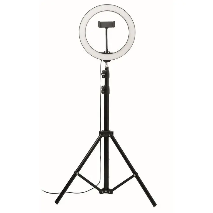 Set LED-Ringleuchte 26cm HELO - Schwarz, Perfekt für Selfies & Videos