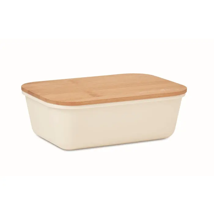 Beige THURSDAY Lunchbox with Bamboo Lid - Eco-Friendly, Stylish, Durable Meal Container