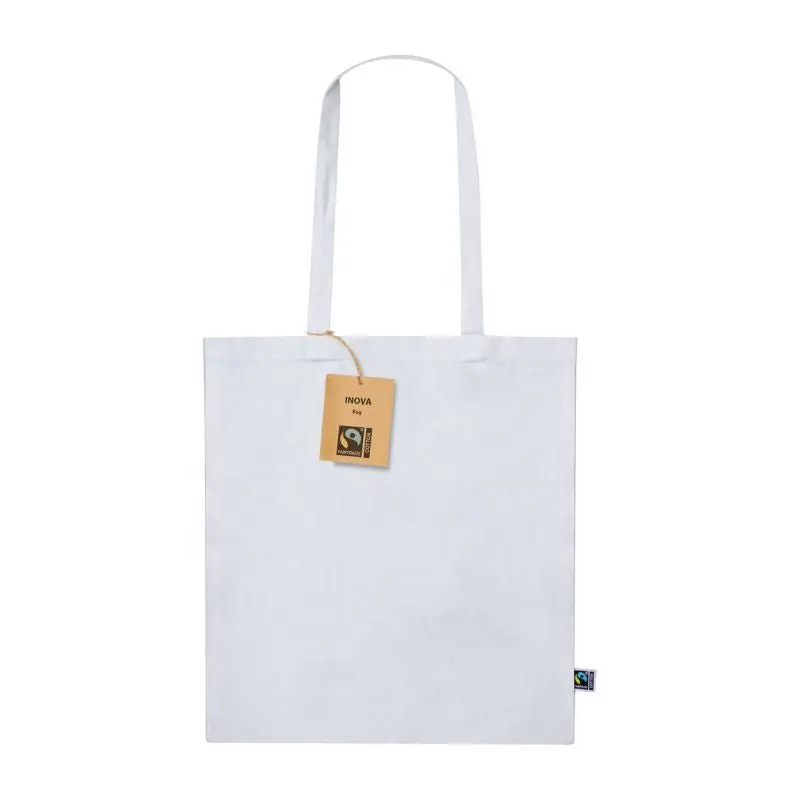 Weiße Fairtrade Einkaufstasche - Nachhaltige Tragetasche aus ökologischem Material