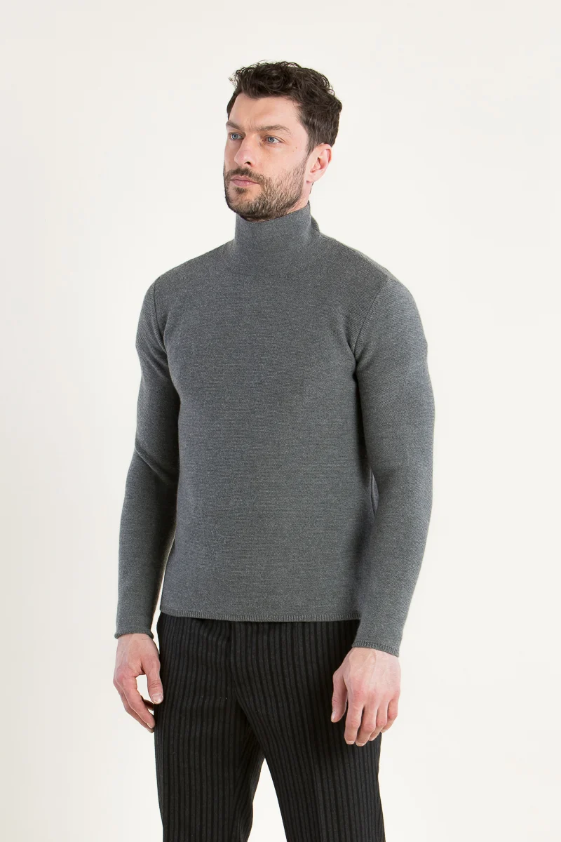 Gottseidank Rollkragenpulli Conrad zinngrau