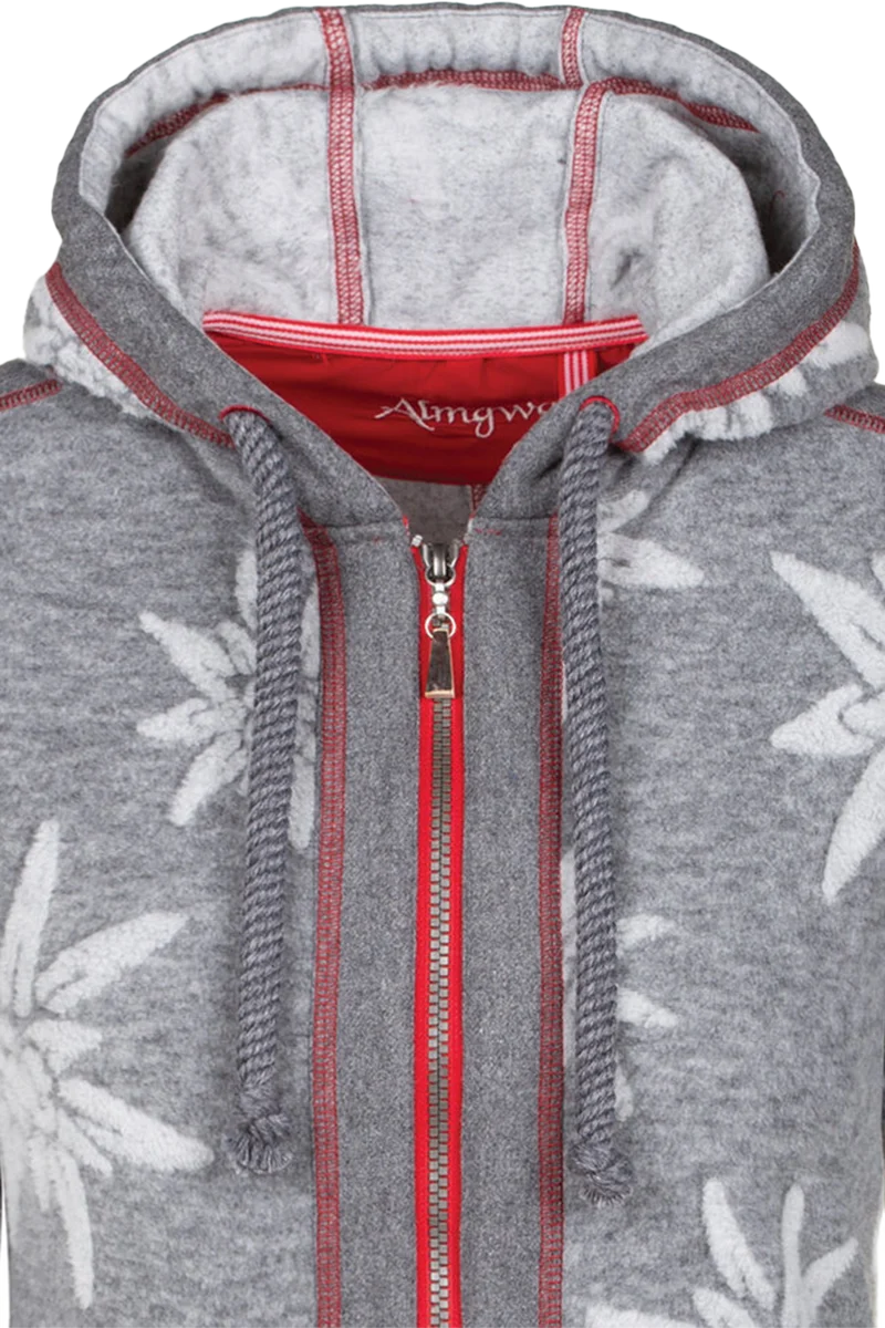 Damen Outdoor-Fleecejacke mit Edelweißblüten-Muster