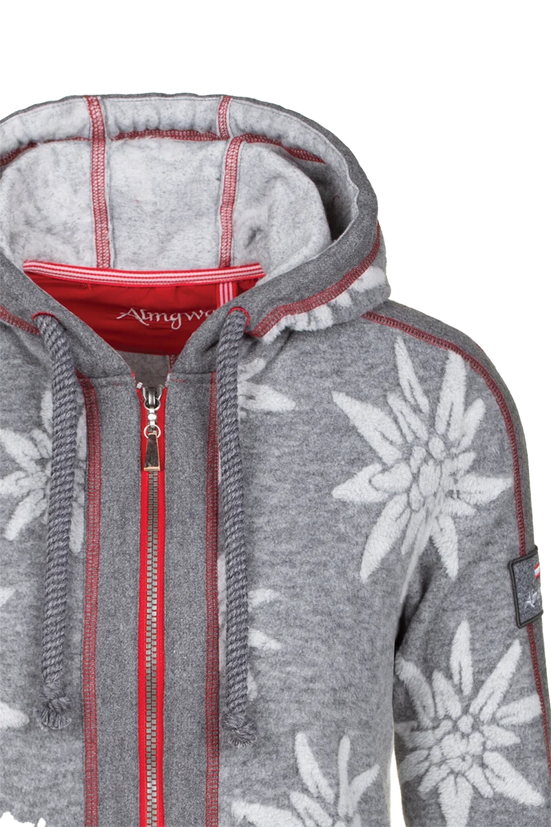 Damen Outdoor-Fleecejacke mit Edelweißblüten-Muster