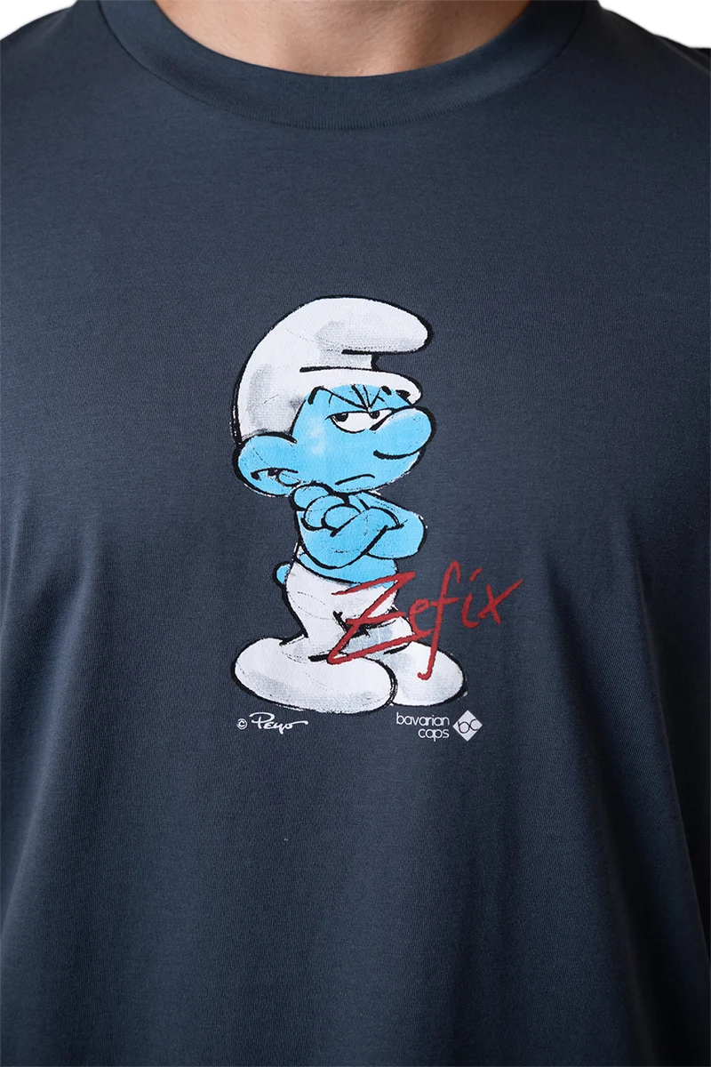 Herren T-Shirt mit Schlumpf-Aufdruck