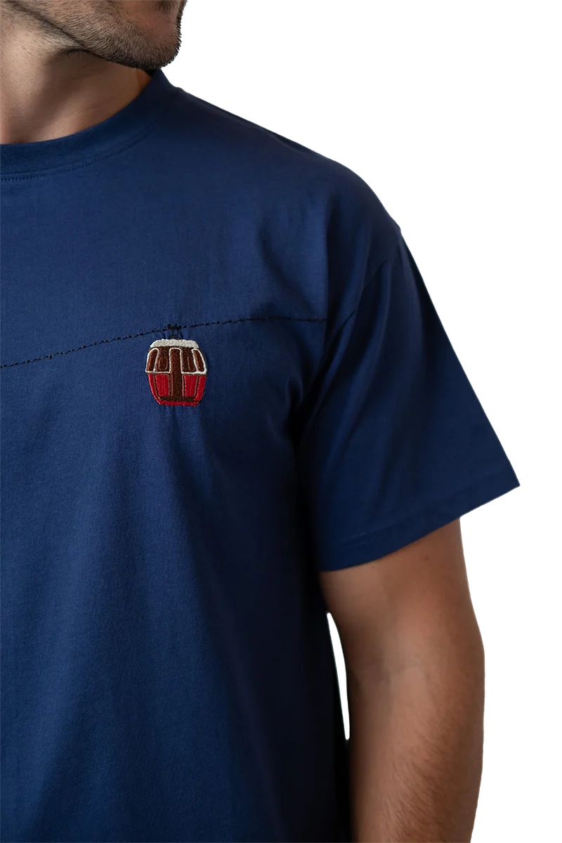 Herren T-Shirt mit Gondel-Stickerei und Druck