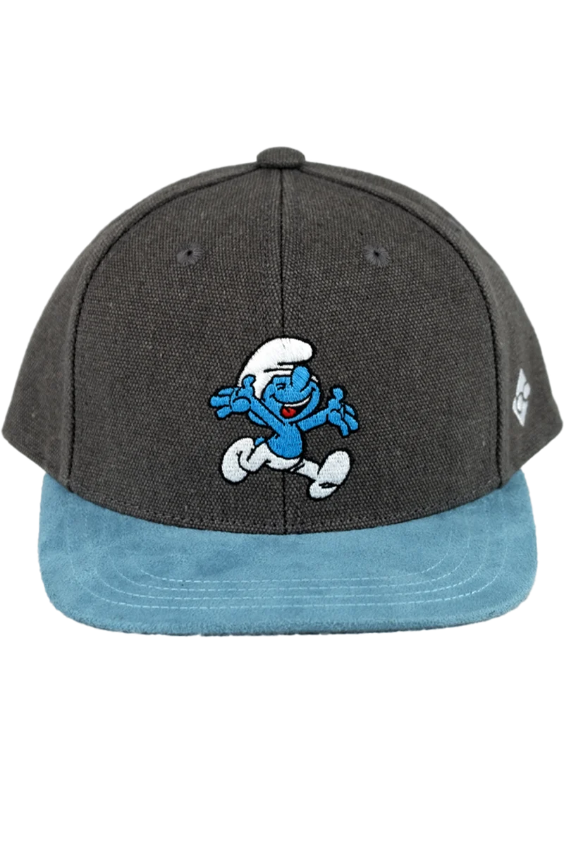 Kinder Snapback-Cap mit Schlumpf-Stickerei