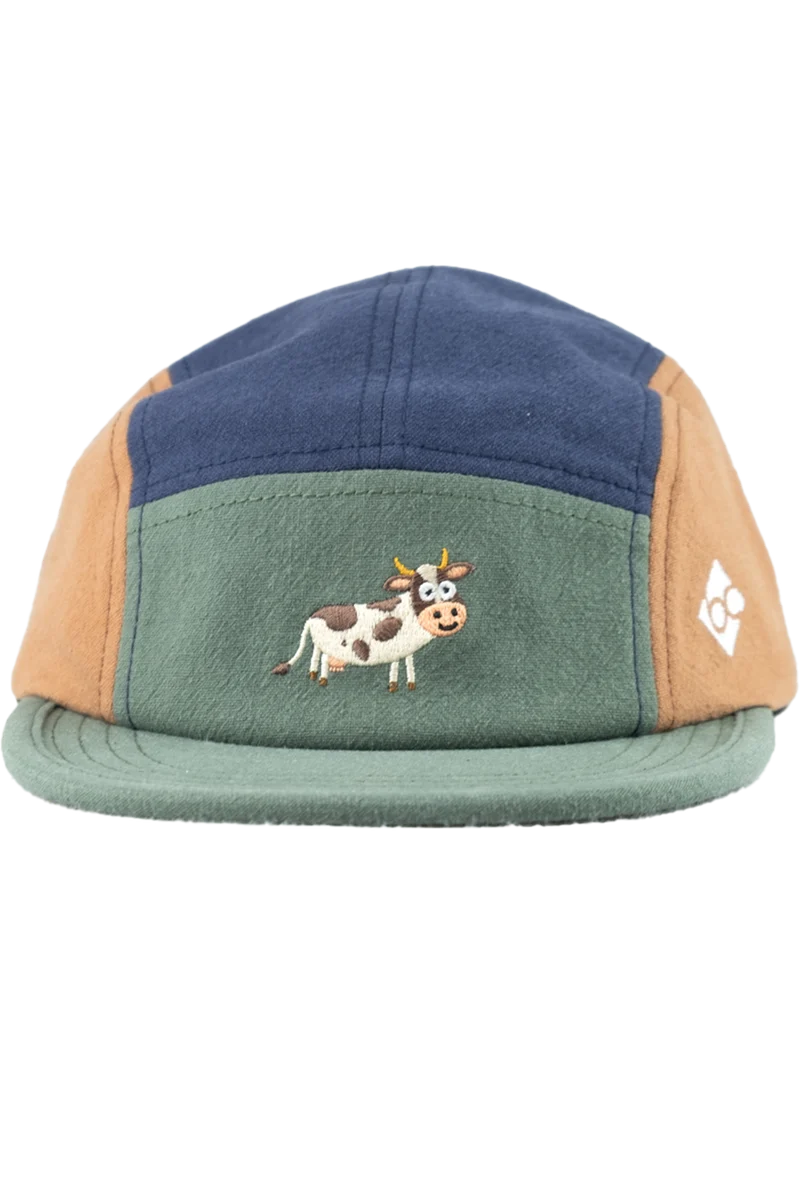 Kinder Cap bunt mit Kuh-Stickerei