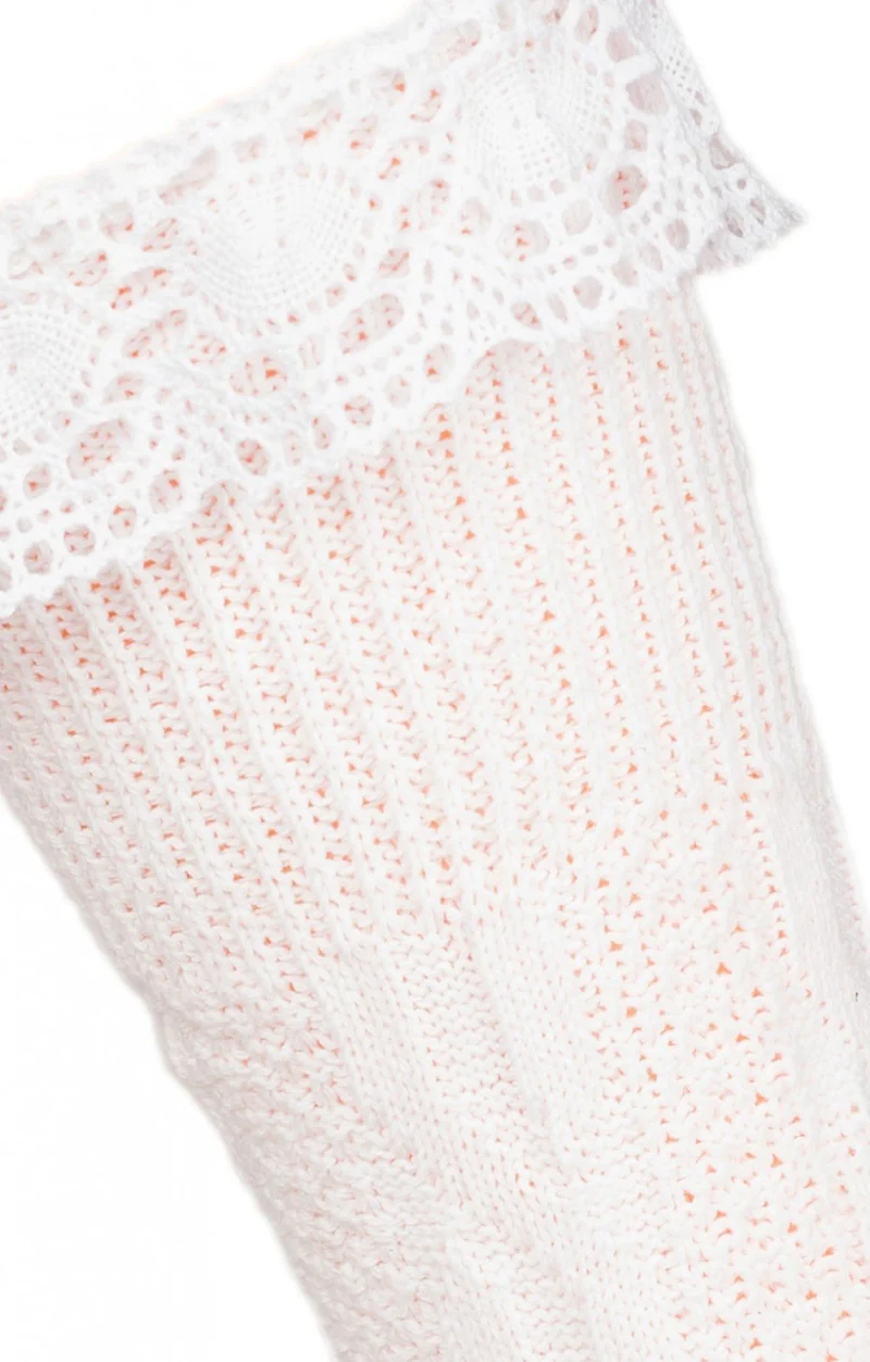 Trachtensocken mit Spitze weiß