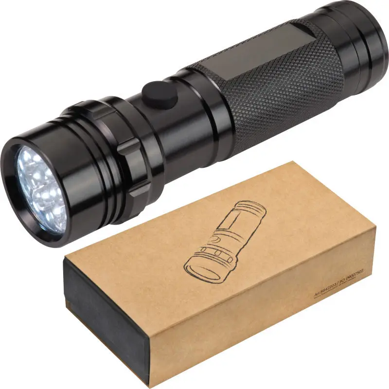 Taschenlampe mit 14 LEDs in einer Box - Schwarz Kompaktes Beleuchtungskit für vielseitigen Gebrauch