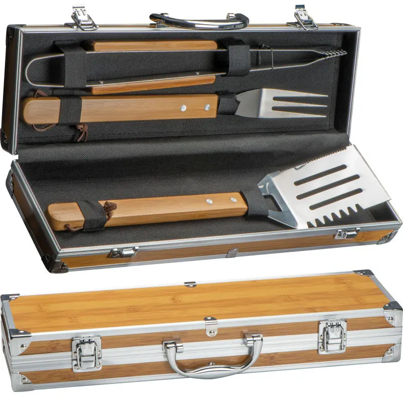 Hochwertiges 3-teiliges BBQ Set - Beige Grillbesteck für Perfektes Grillen