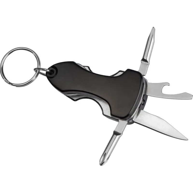 Praktisches Multitool mit LED - vielseitiges, schwarzes Werkzeug für jeden Einsatzbereich