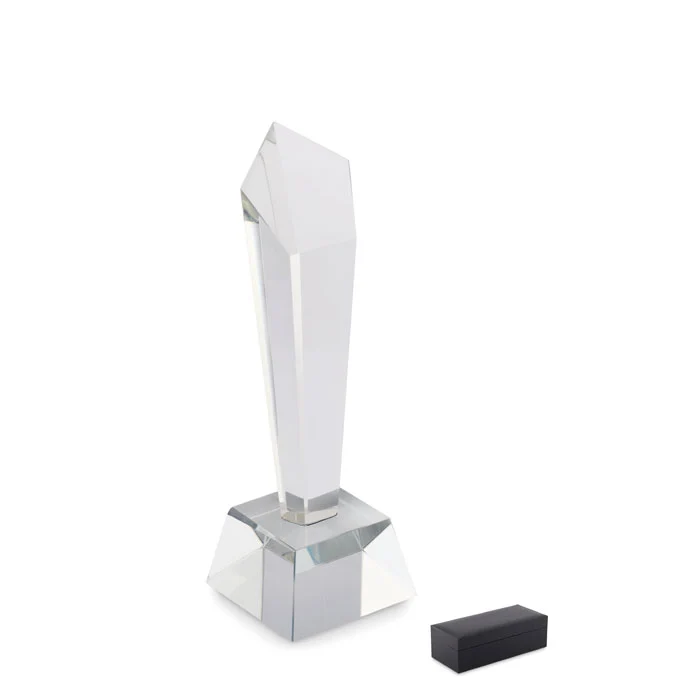 Kristallpreis in einer Geschenkbox