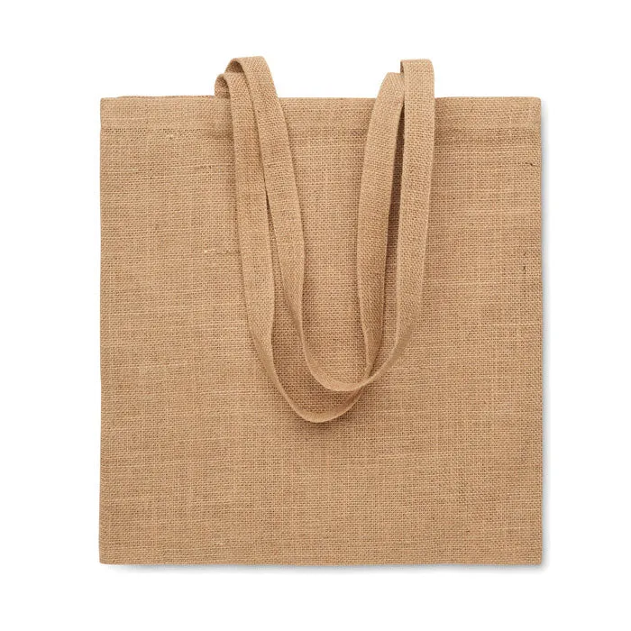Jute-Einkaufstasche mit langen Henkeln