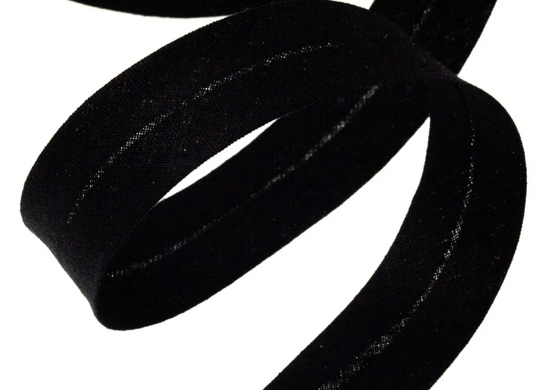 Schrägband Zum Einfassen Schwarz – Baumwollband B-2