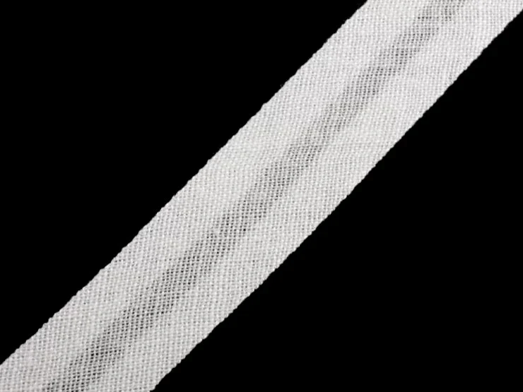 Schrägband gefalzt Weiß – Baumwollband B-3