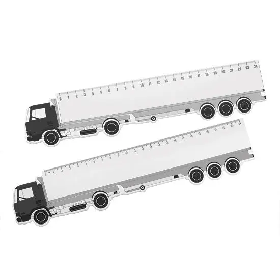 LKW-Themenlineal, 24 cm in Weiß – Stilvoll & Kindergerecht