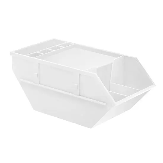 Zettelbox 'Container' mit weißem Papier, Weiß – Stilvoller Schreibtisch-Organizer