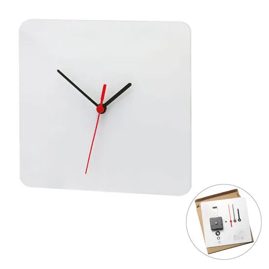 Quadratische Wanduhr - Schlichtes Weiß, Modernes Design, 25 cm
