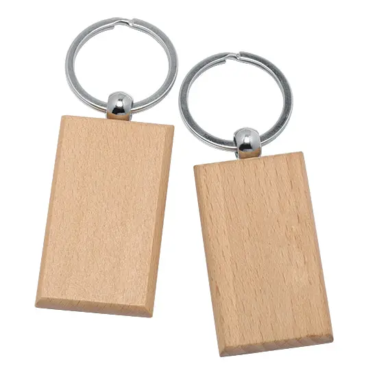 Holzschlüsselanhänger (rechteckig) - Beige - Natürlich & Stilvoll