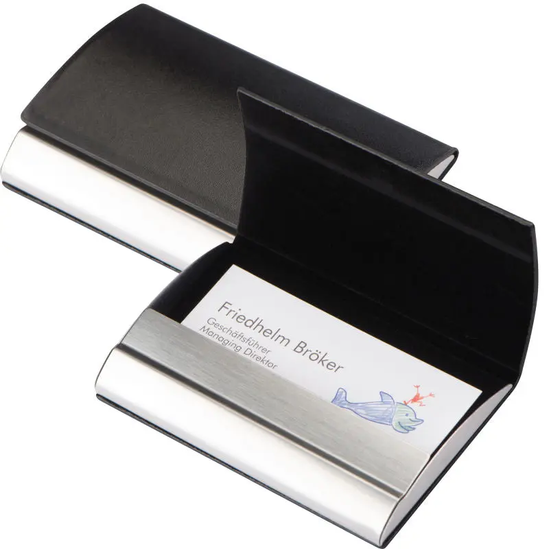 Cardiff Metall Visitenkartenetui - Schwarz, Elegant & Robust