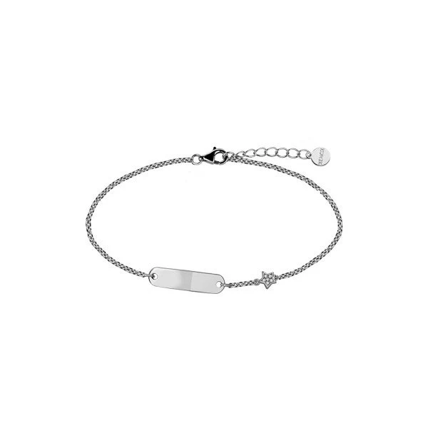 Xenox Kinder Armband mit Gravurplatte und Zirkonia Silber XS3468