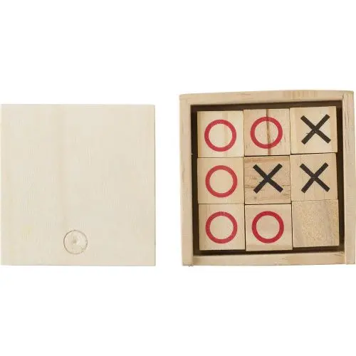 Hölzernes Tic Tac Toe-Spiel Alessio - Braun: Klassischer Spielspaß für die ganze Familie