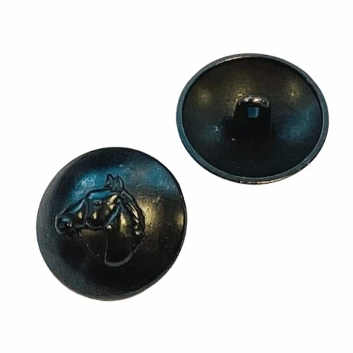 Metallknopf Pferdekopf Motive Schwarz – Öse MK-103