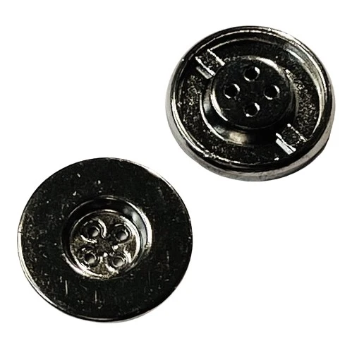 Metallknopf Silber-Schwarz – 4-Loch MK-556