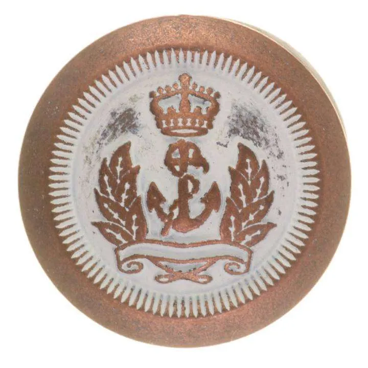 Metallknopf Wappenmotiv Kupfer-Weiß – Uniformknopf MK-532AKU