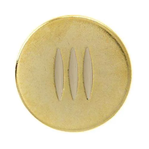 Metallknopf Streifenmuster Muster Gold-Creme/Natur – Öse MK-381G-5N