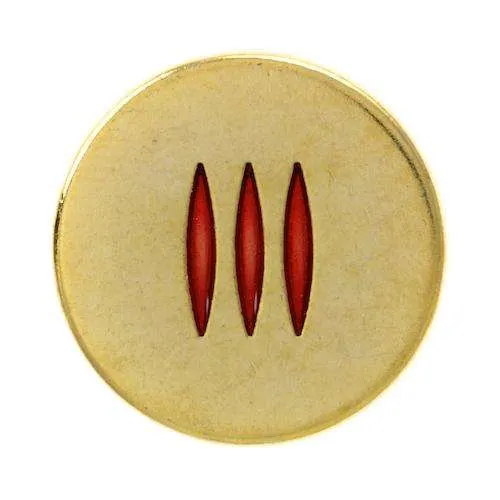 Metallknopf Streifenmuster Muster Gold-Rot – Öse MK-381G-2ROT