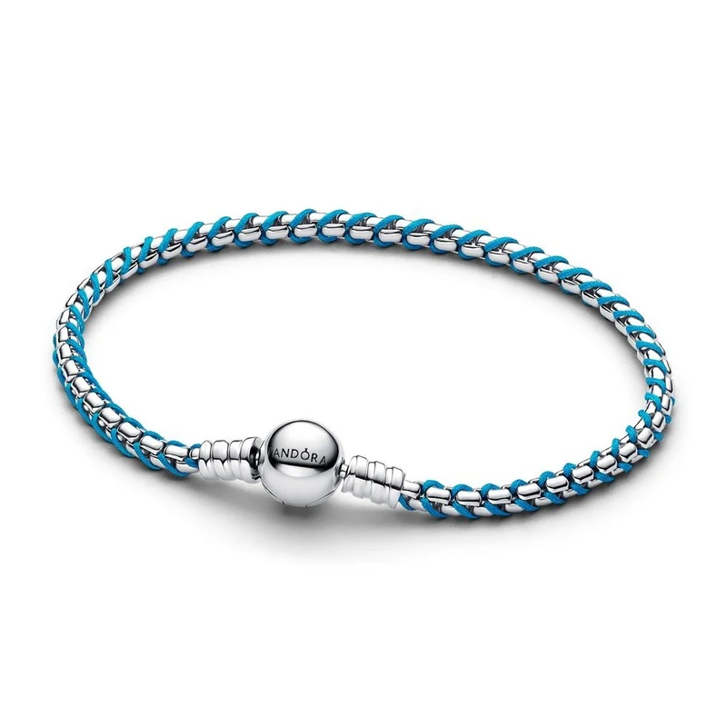 Pandora Armband Türkis Kordel Schlangen Gliederarmband 593816C01-18
