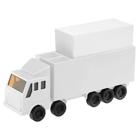 LKW Zettelbox in Weiß, inklusive Weißem Papier – Originelles Schreibtischzubehör