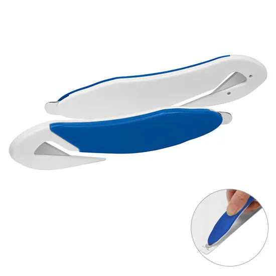 Duo Briefcutter in Weiß-Blau - Modernes Büro-Schneidwerkzeug