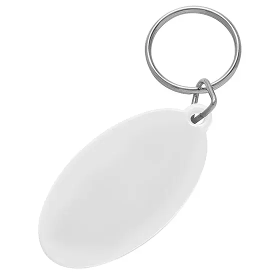 Schlüsselanhänger 'Oval' in Weiß – Elegant & Modern, Ideal für Jeden Schlüsselbund