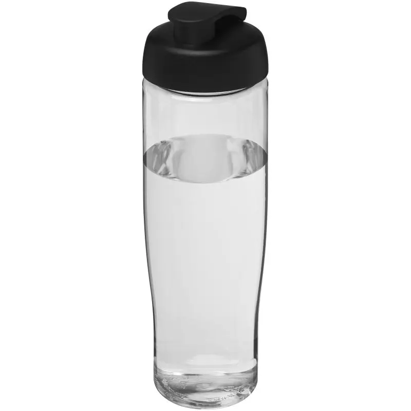 H2O Active Tempo 700 ml, Transparent-Schwarz, Sportflasche mit Klappdeckel