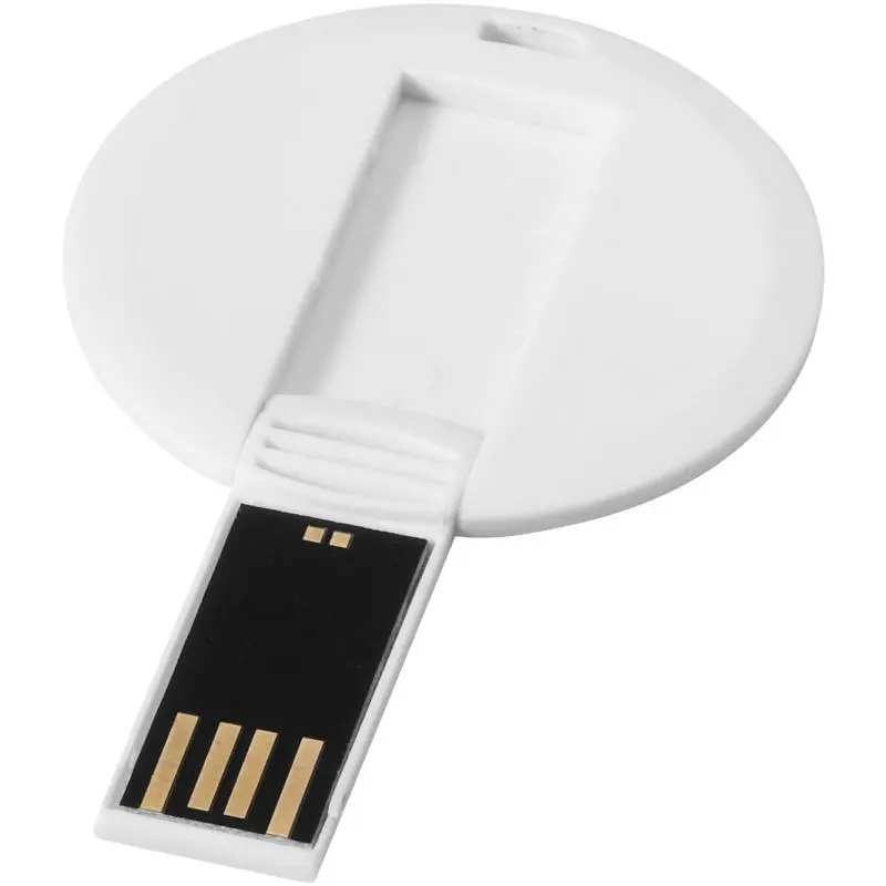 Runder Kreditkarten USB-Speicherstick - Weiß - 1GB