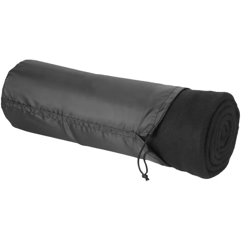 Huggy Fleecedecke mit praktischer Hülle - Schwarz - Ideal für Unterwegs