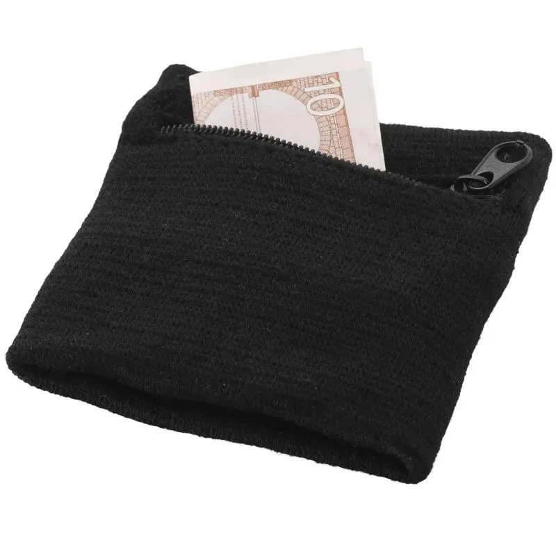 Brisky Schweißband mit Zip-Tasche in Schwarz – Praktisch & Stilvoll