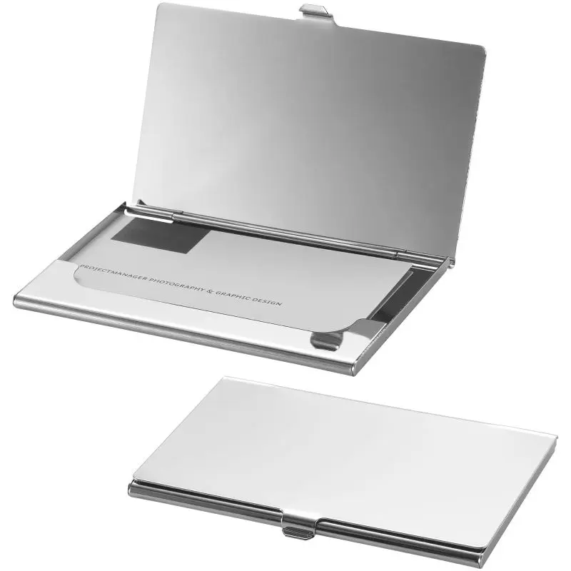 New York Visitenkartenetui in Silber - Elegant & Professionell