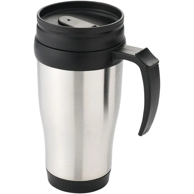 Sanibel 400 ml Doppelwandiger Isolierbecher, Silber & Schwarz