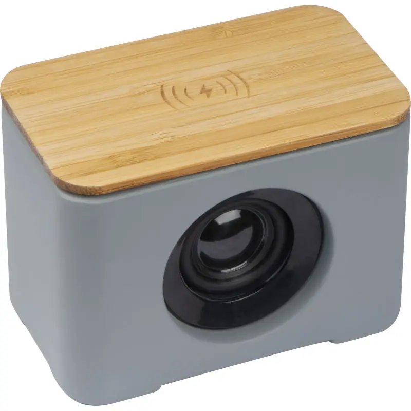 Bluetooth Speaker mit Wireless Charger, Integriert, Silbergrau